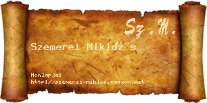 Szemerei Miklós névjegykártya