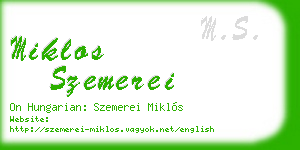 miklos szemerei business card